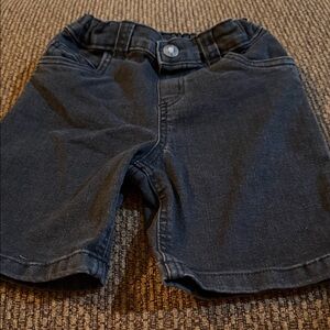 Kids Black Denim Shorts